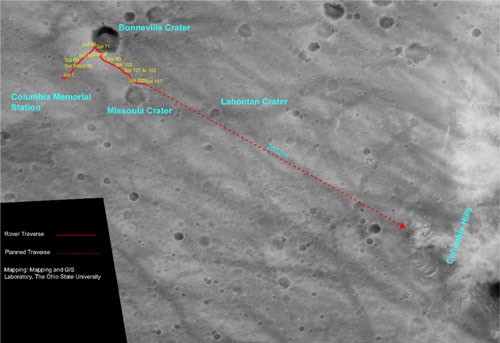 Wegplan an Sol 115