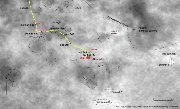 Orbit-Wegmarkierungen bis Sol 5551